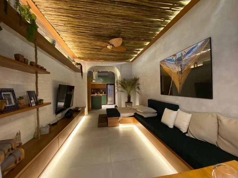 Apto decorado de Frente à Praia – Boqueirão/Santos