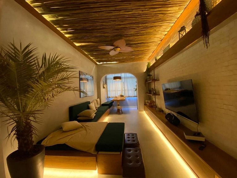 Apto decorado de Frente à Praia – Boqueirão/Santos