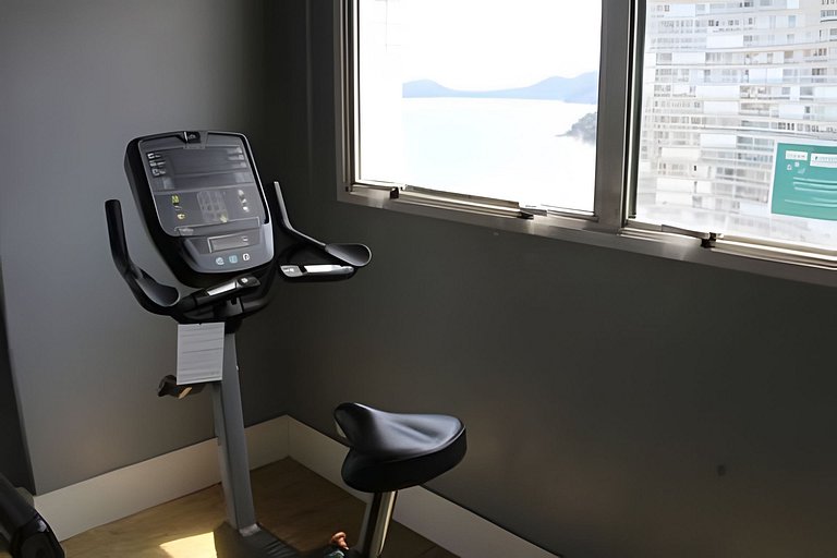 Studio aconchegante com varanda vista mar