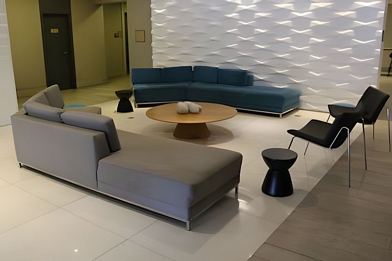 Studio aconchegante com varanda vista mar