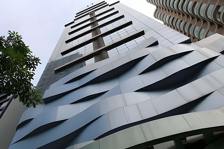 Studio aconchegante com varanda vista mar