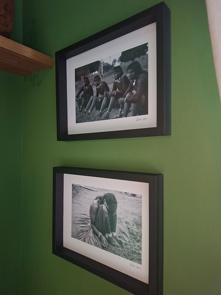Flat decorado com vista para o mar em Santos