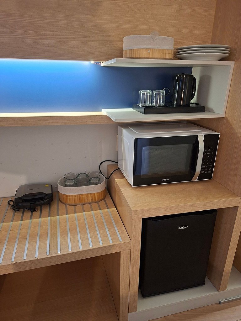 Studio para família 50m da praia de Santos