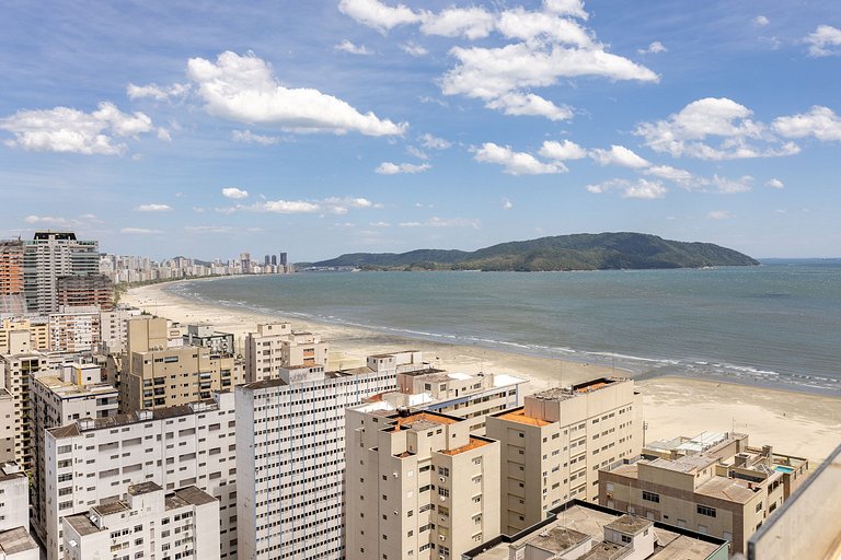Studio aconchegante com varanda vista mar