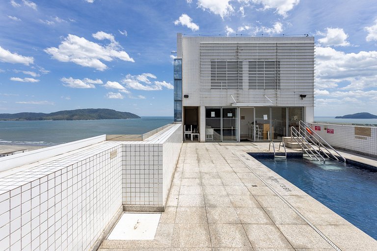 Studio aconchegante com varanda vista mar