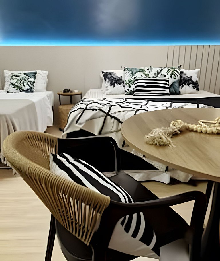 Studio Premium: Quadra da praia •Cozinha • Piscina