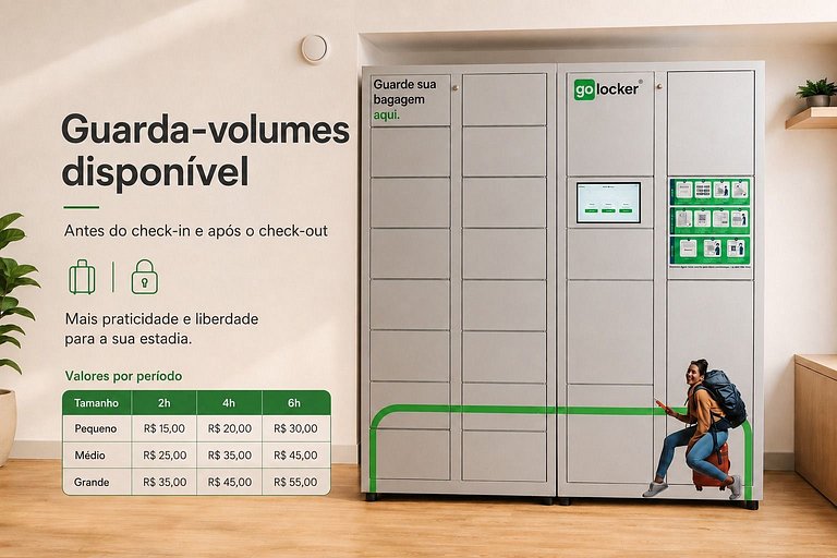 Studio para família 50m da praia de Santos